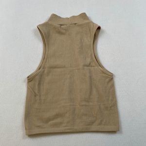 Zara beige limitless contour high neck halter top size XS